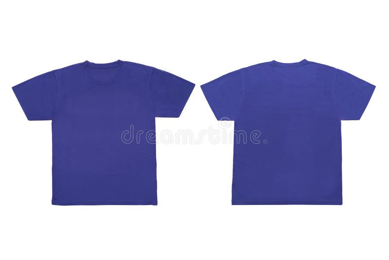 Download Isolated Blank Blue Front And Back T Shirt Template For Mock U Stock Image Image Of Male Clothing 128621047