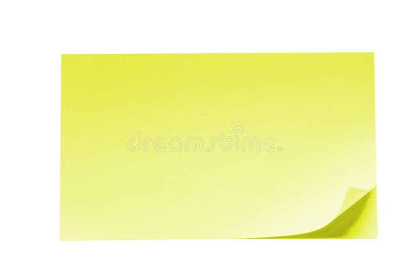 Isolated blank postit paper on withe background stock photo