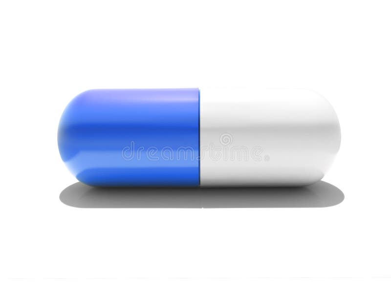 An Isolated Blue and White Capsule Stock Illustration Illustration of