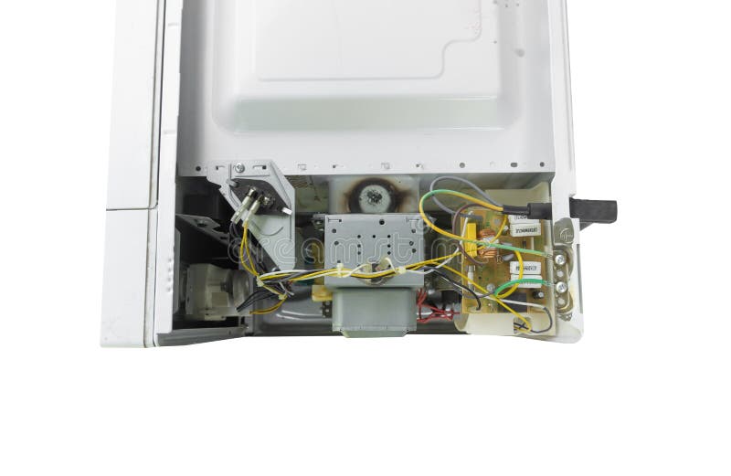 Isolated Broken Microwave Oven Stock Image Image of silver, household