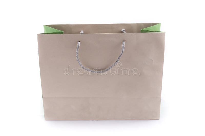 Isolated of the brown paper bag for shopping