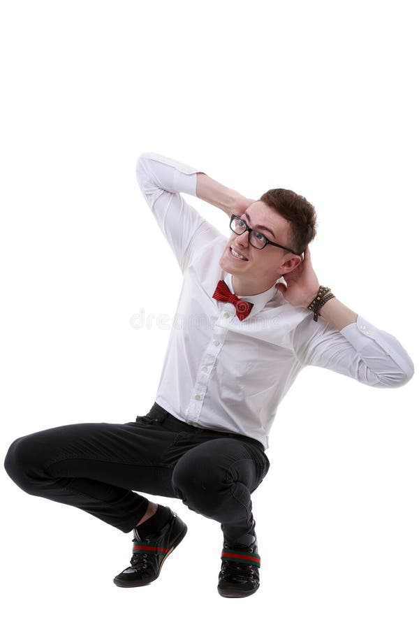 Isolated businessman dodge something stock image Isolated businessman dodge something stock image