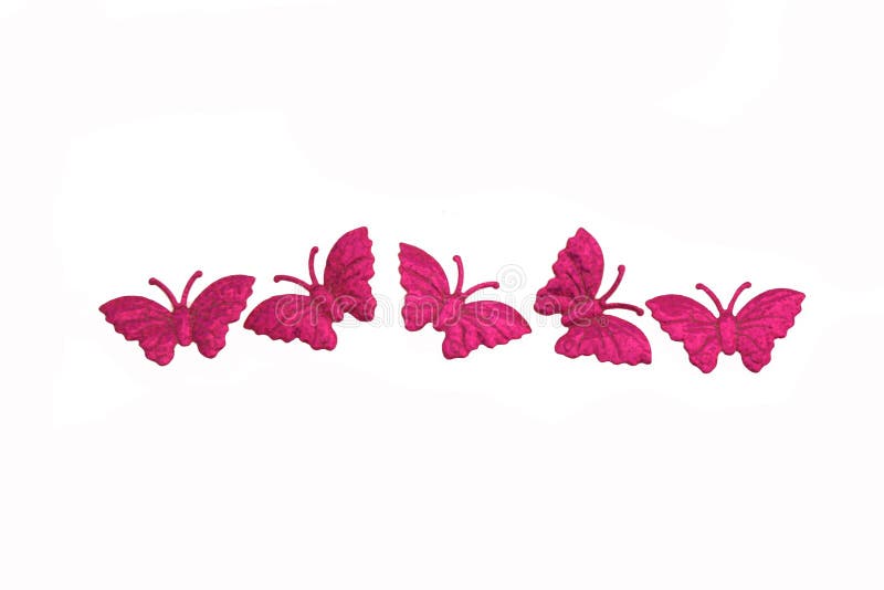 Pink isolated butterflies on white background. Pink isolated butterflies on white background
