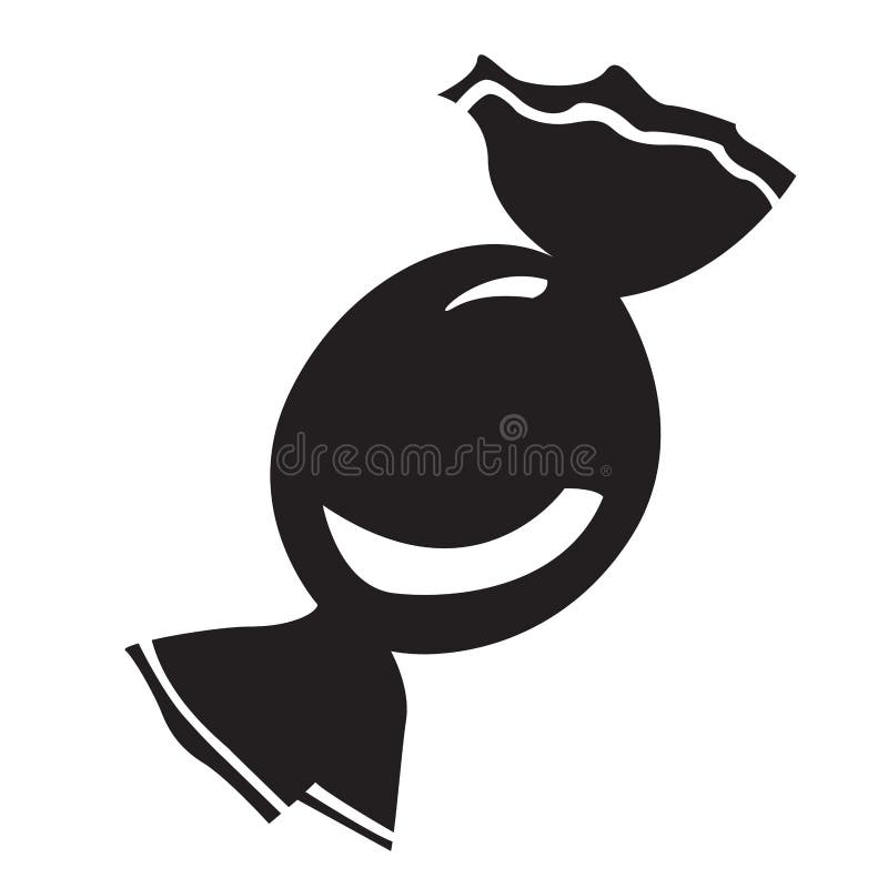 Isolated candy silhouette stock vector. Illustration of symbol - 96429280