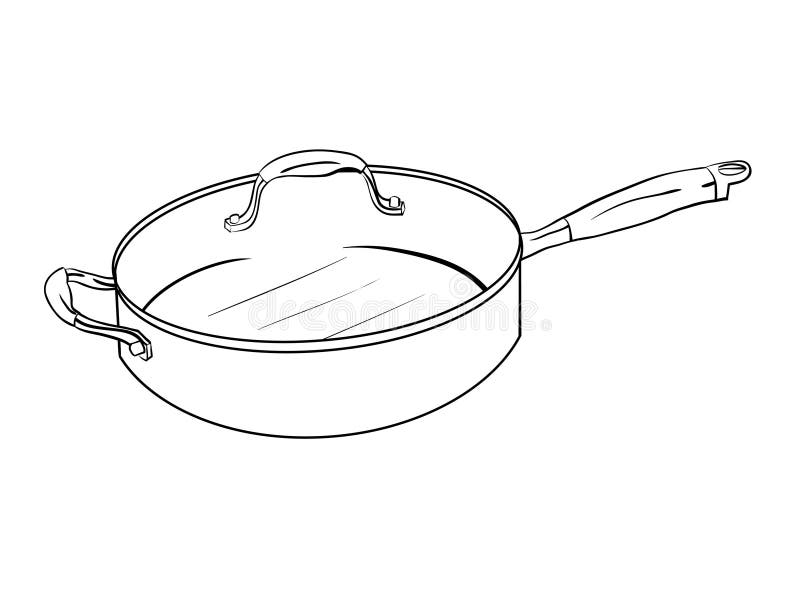 Isolated Frying Pan Cartoon Drawing Stock Vector Illustration of