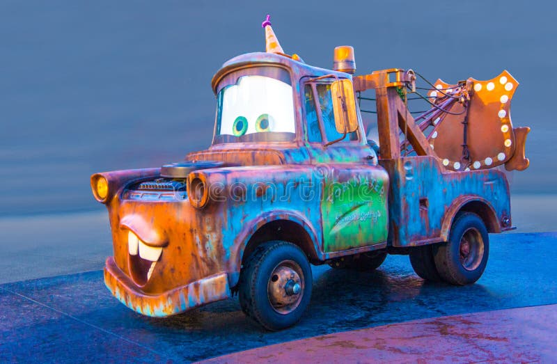 Disney California Adventure Tow Mater Truck Car Isolated