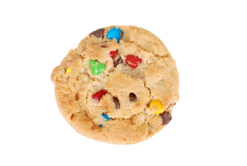 Isolated chocolate chip candy cookie