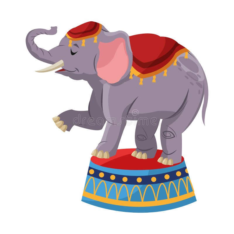 Isolated circus elephant design