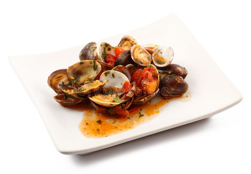 Raw clams dish stock image. Image of restaurant, lemon, hungry 54179