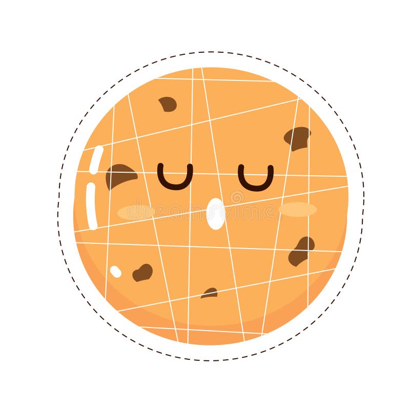 Isolated Colored Cute Happy Chocolate Chip Cookie Emoji Sticker Vector ...