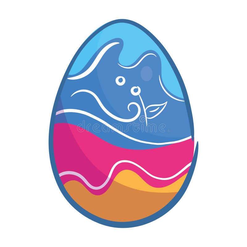 Isolated colored easter egg icon Vector stock illustration