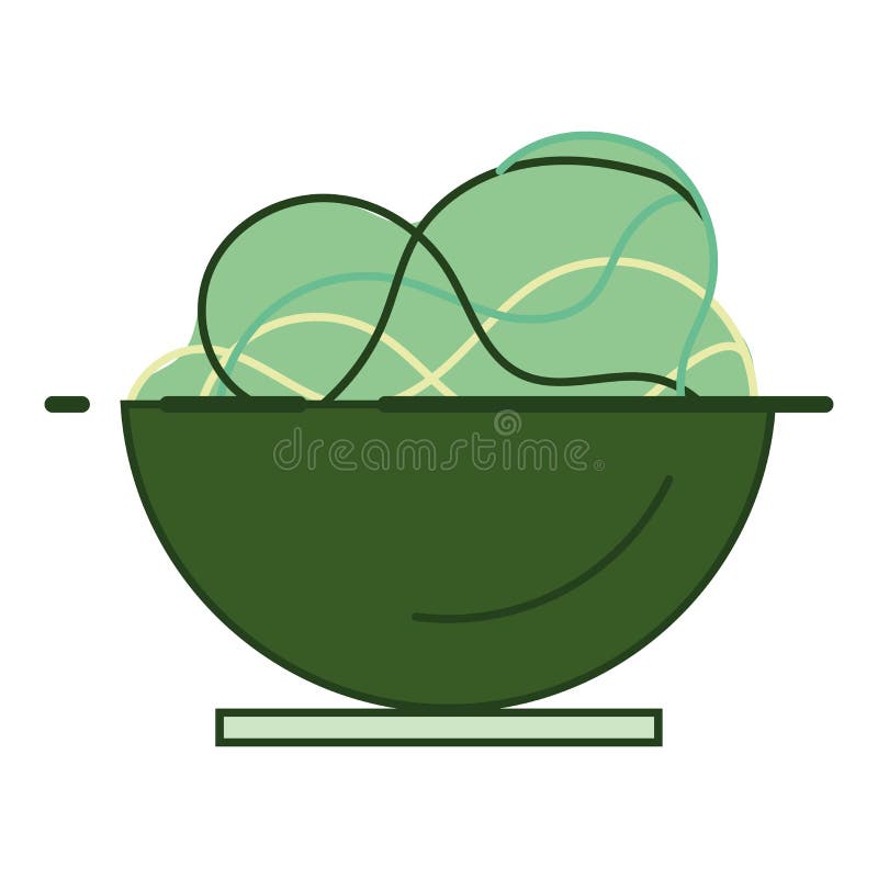 Isolated Colored Pasta Bowl Icon Flat Design Vector Stock Vector
