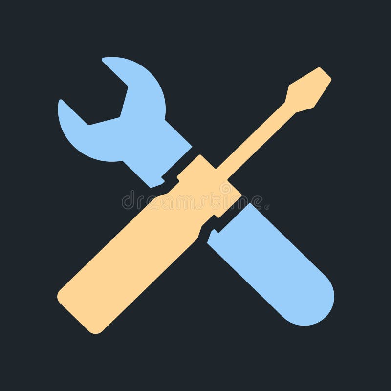 Tools Icon in Circle Line, Fill Style Vector Iconic Design Stock