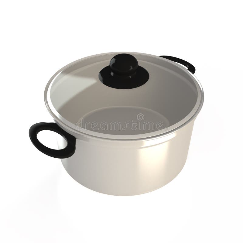 Isolated cooking pot, 3D royalty free illustration
