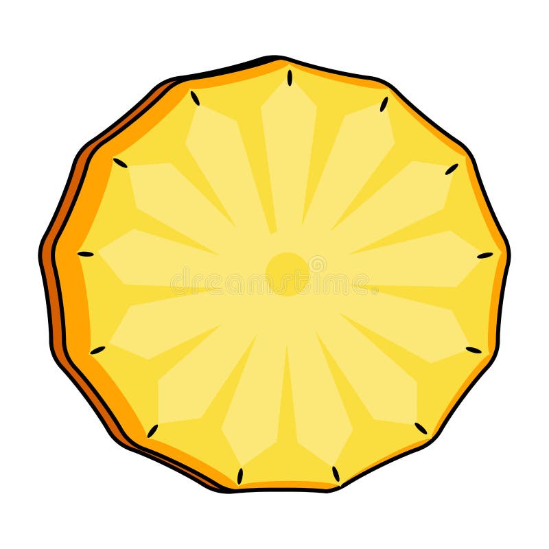 Isolated cut pineapple icon stock illustration