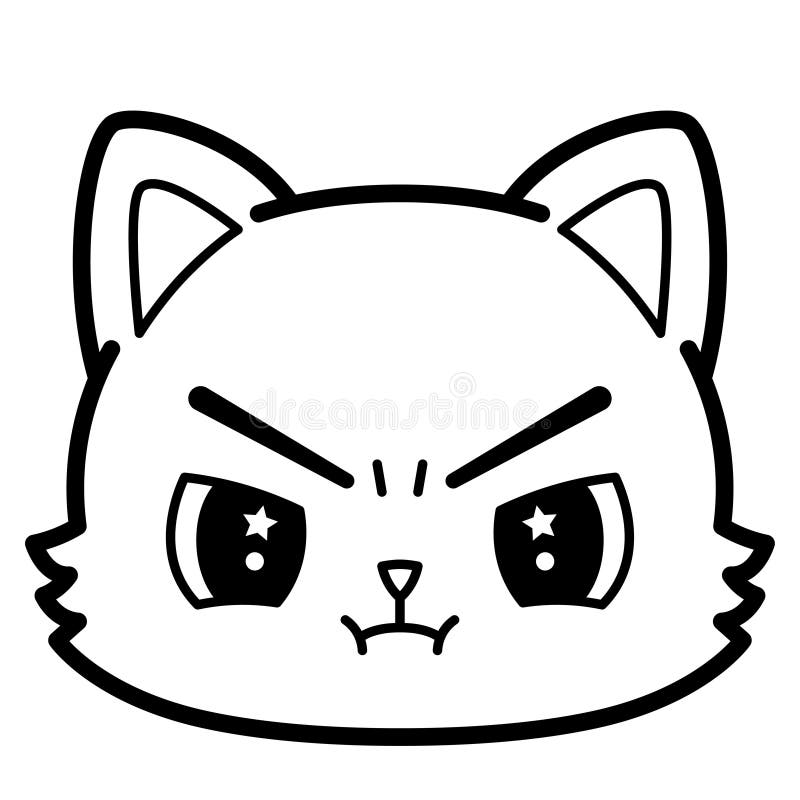 Isolated Cute Angry Cat Emoji Stock Vector - Illustration of kitten,  kawaii: 225028117