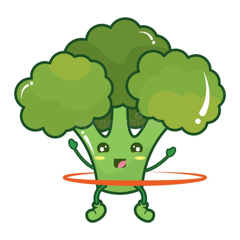 Isolated Cute Broccoli Vegetable Character Vector Stock Vector