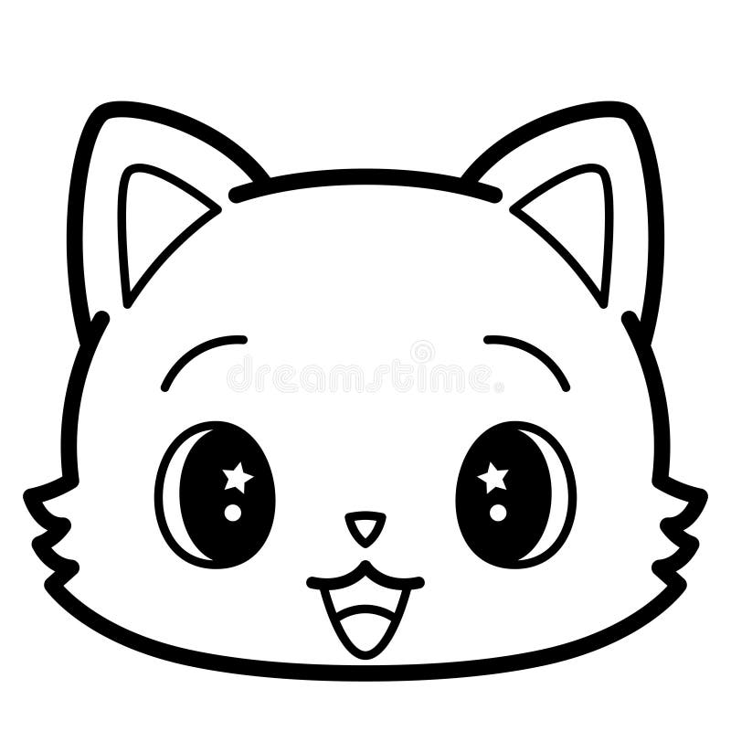 Isolated Cute Happy Cat Emoji Stock Vector Illustration of happy
