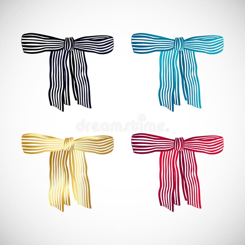 Isolated cute striped bow trendy element vector illustration