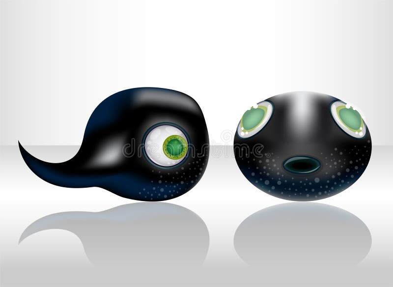 Cute tadpole. Illustration 10 version. Tadpole cute illustrations