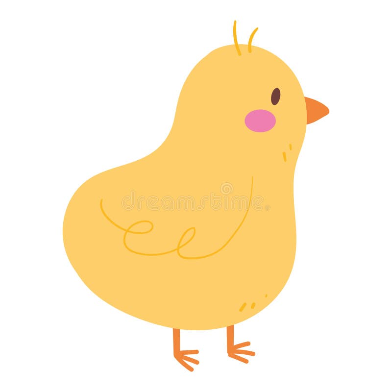 Isolated Cute Yellow Little Chicken Cartoon Vector Stock Illustration ...