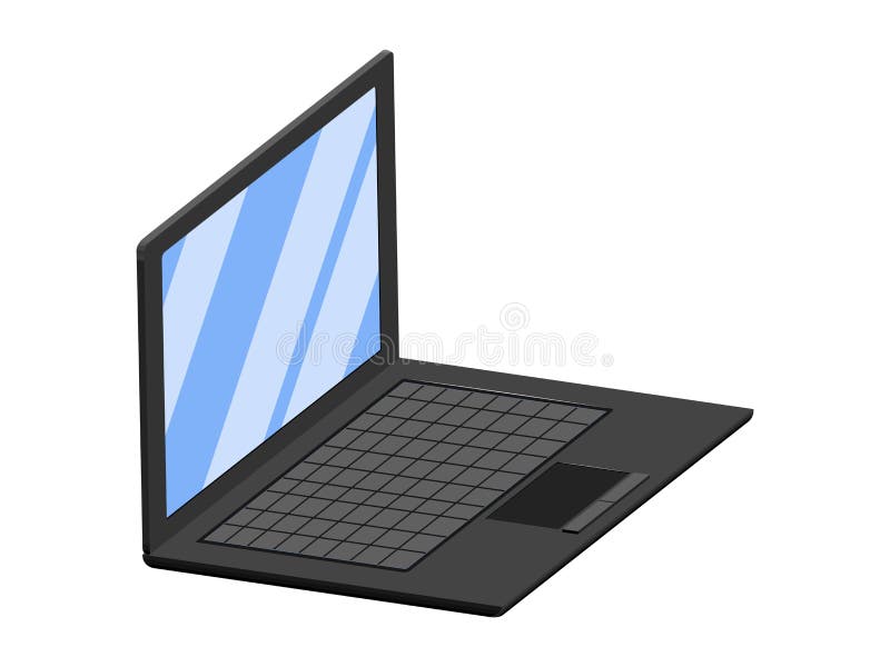 Isolated 3d laptop stock vector. Illustration of front - 145498616
