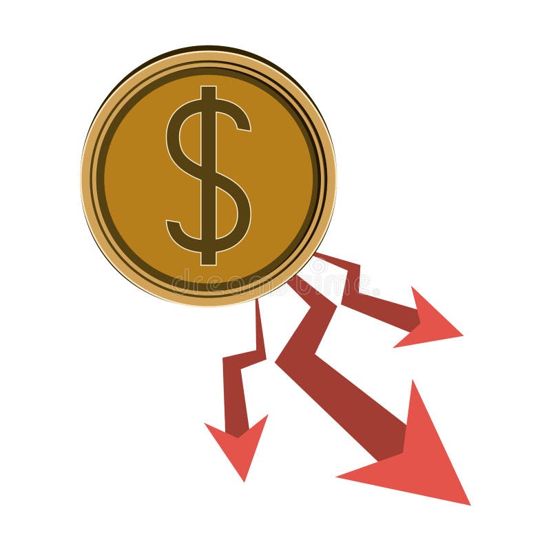 Isolated Decrease and Money Design Stock Vector - Illustration of ...