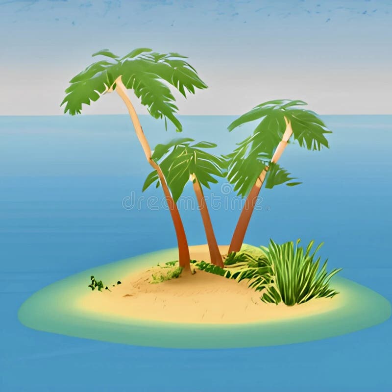 Isolated desert island stock illustration. Illustration of desert