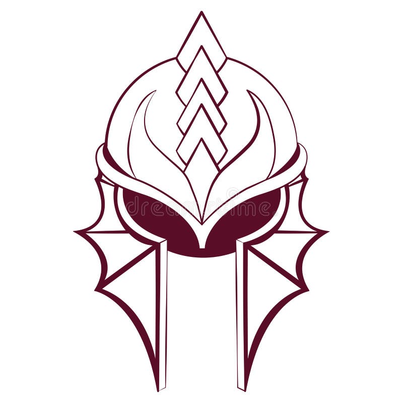 Isolated draw helmet heraldry vector illustration stock illustration