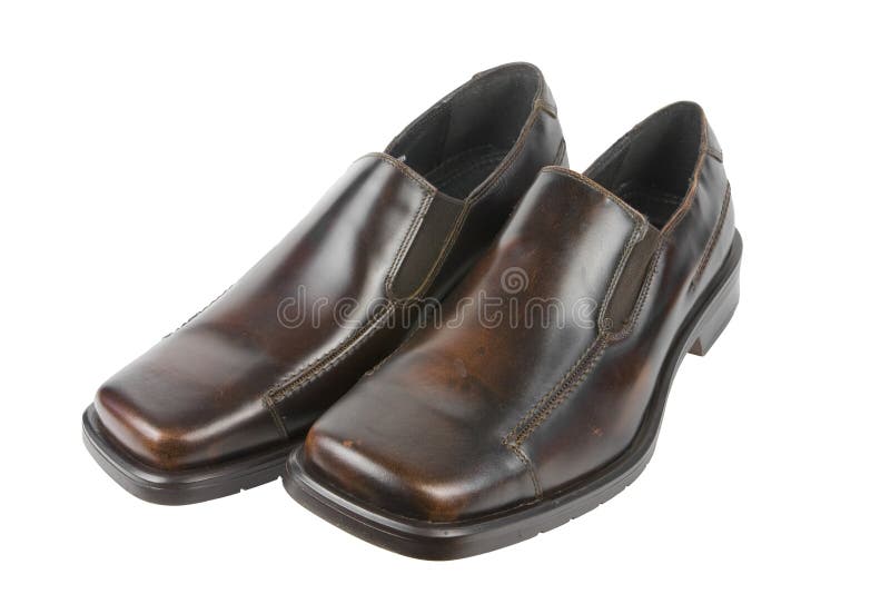 Old Leather Shoe Isolated stock image. Image of thrashed - 142871