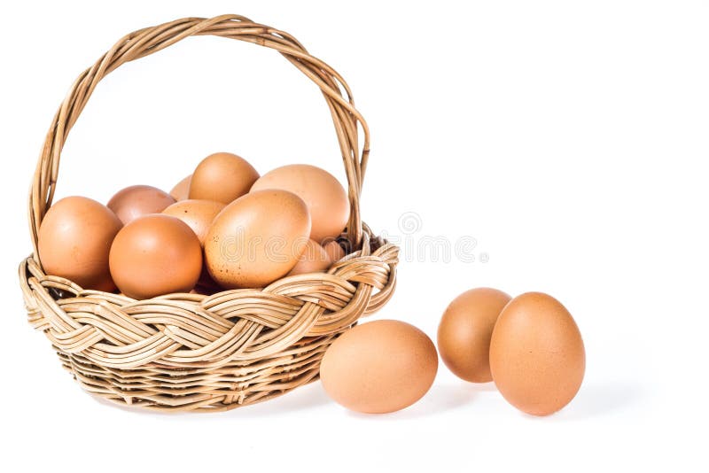 Isolated egg in basket stock photo. Image of breakfast 41857058