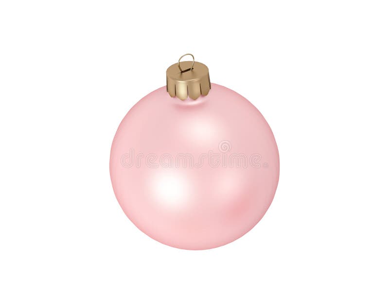 Isolated Elegance Pink Christmas Decorative Ball on White Background
