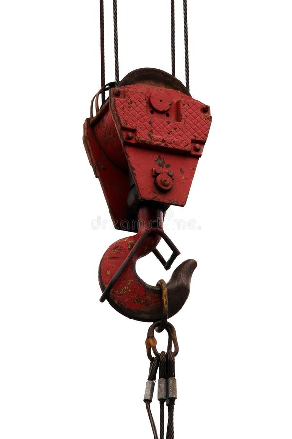 Elements of Crane Hook, Loop, Chain, Connecting Parts Stock Photo