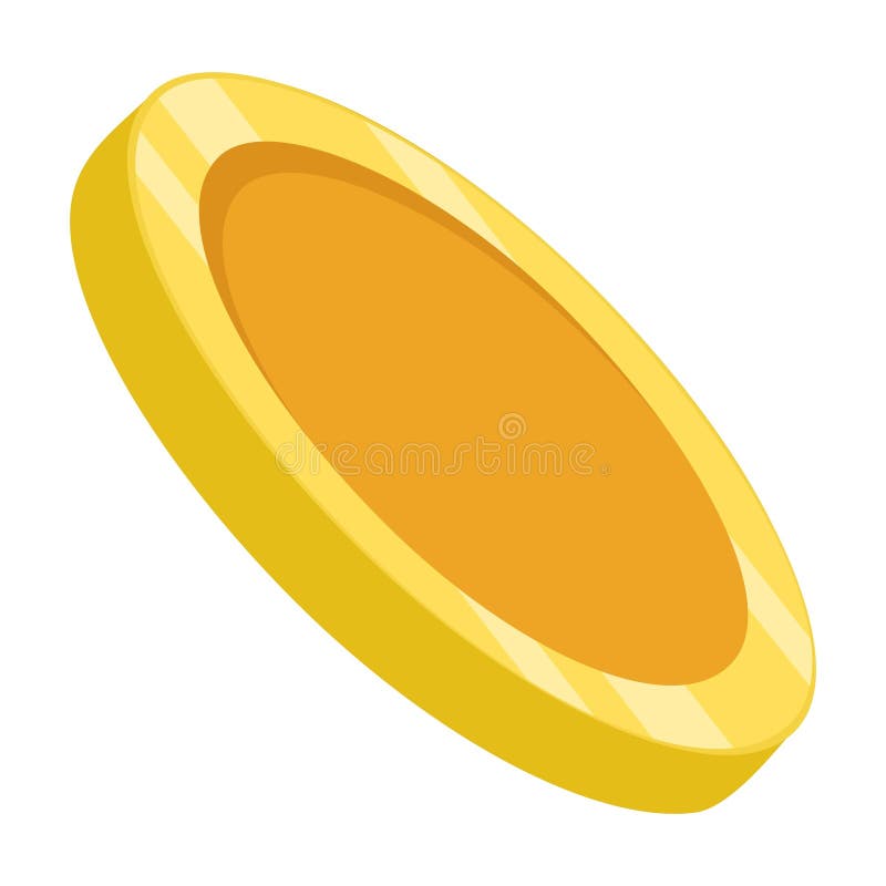 Isolated empty golden coin royalty free illustration