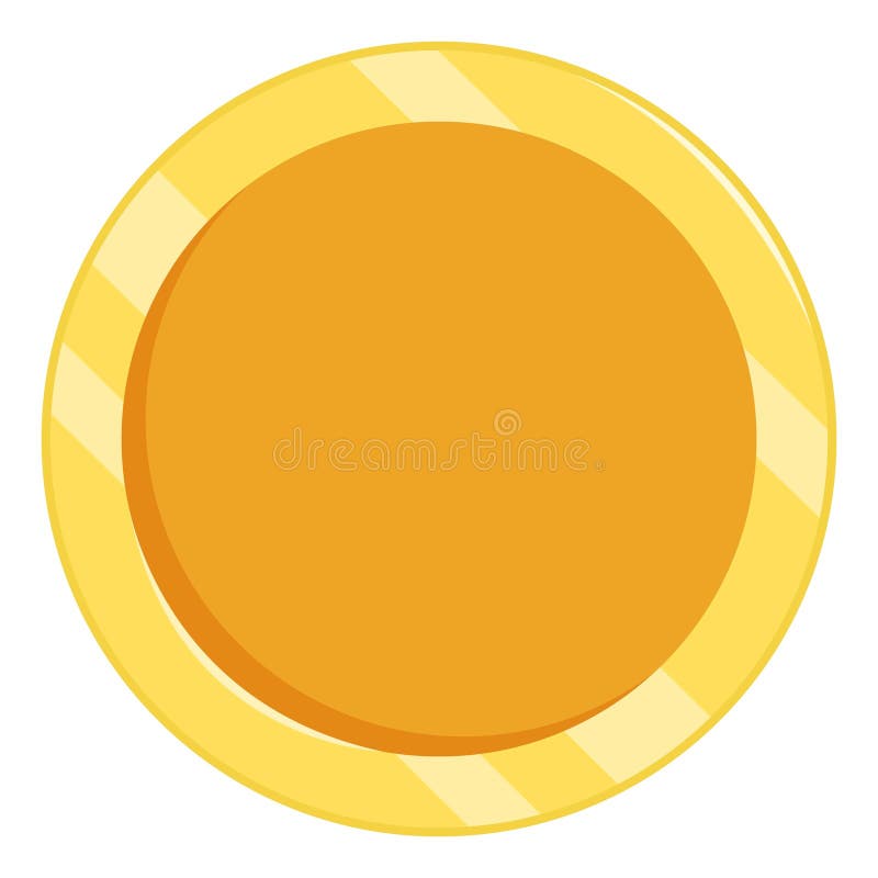 Isolated empty golden coin vector illustration