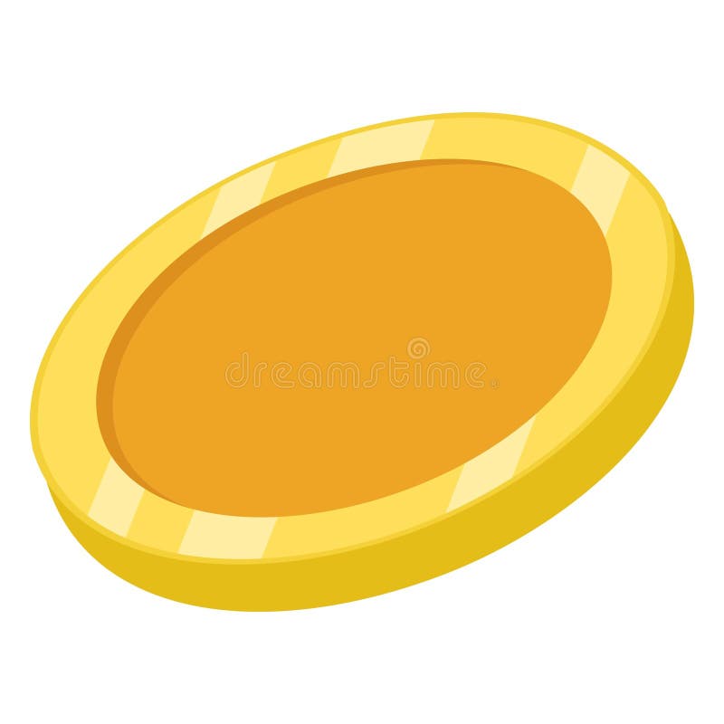 Isolated empty golden coin vector illustration