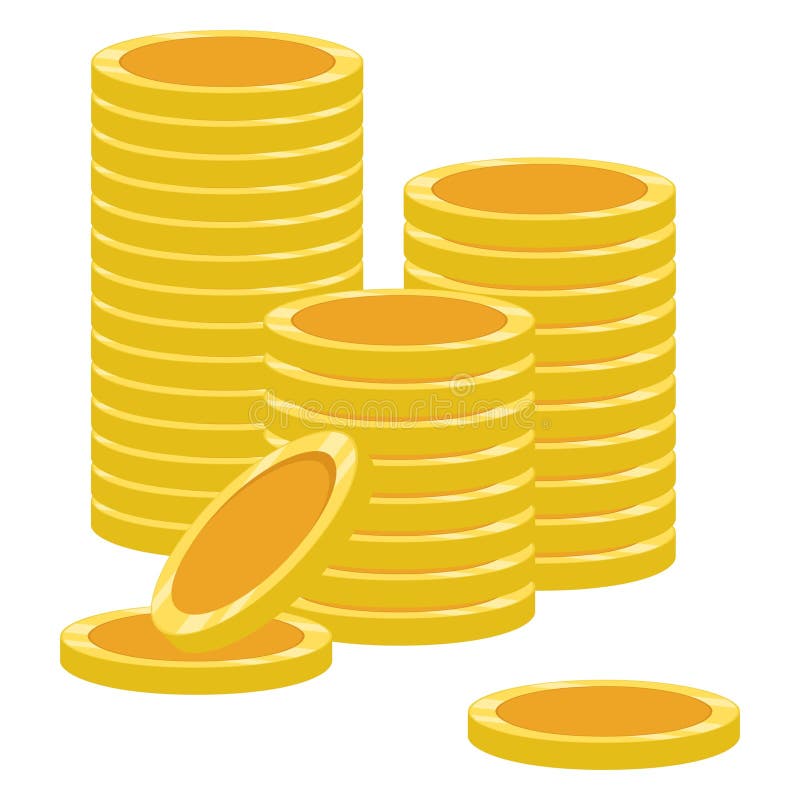 Isolated empty golden coin stack vector illustration