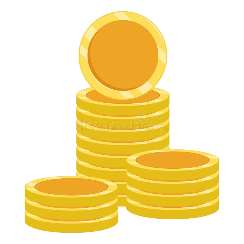 Isolated empty golden coin stack royalty free illustration