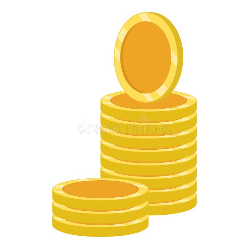Isolated empty golden coin stack stock illustration