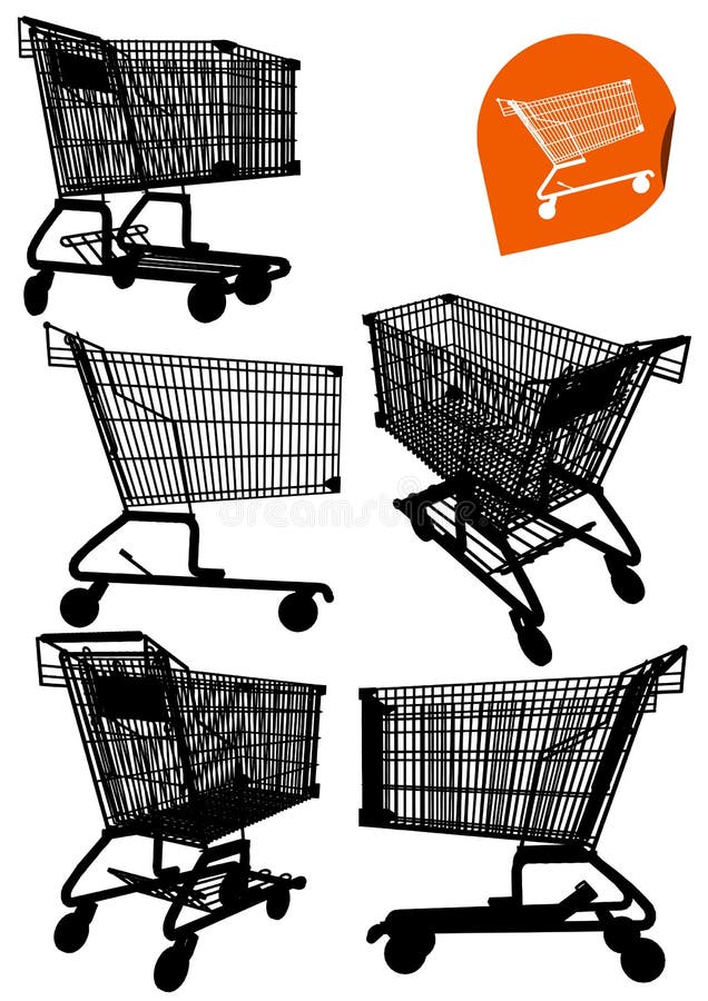 Isolated Empty Shopping Cart stock illustration