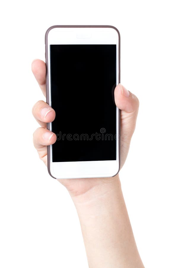 Isolated female hands holding the phone