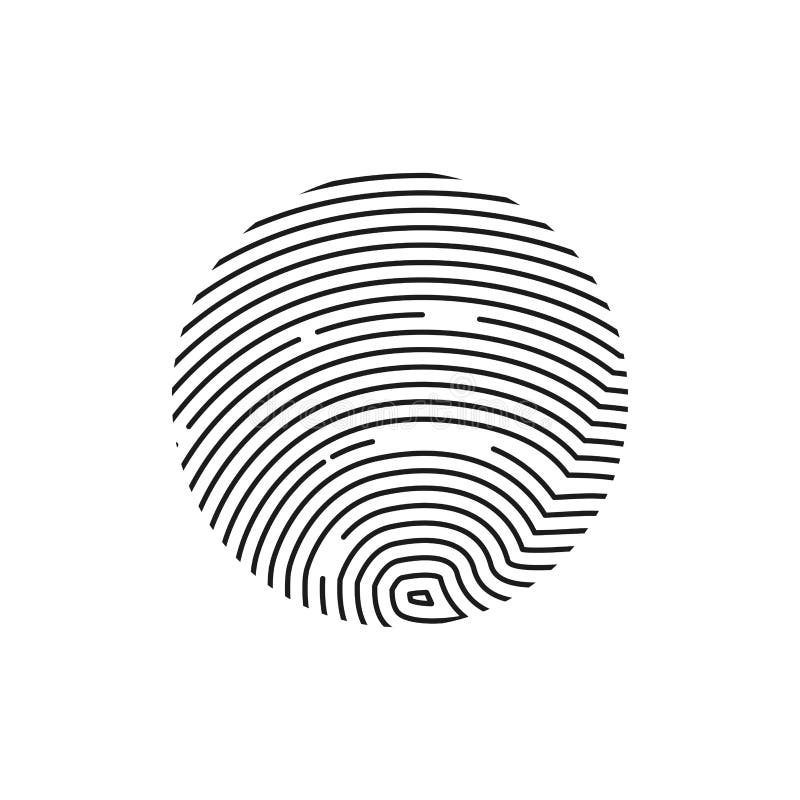 Isolated Fingerprint or Thumbprint circle vector illustration
