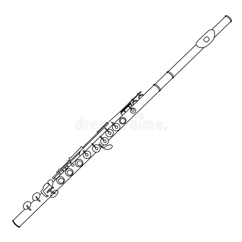 Isolated flute outline stock vector. Illustration of vector 99535252
