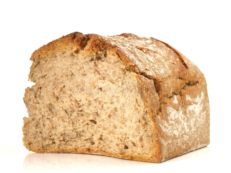 Half Tin Loaf Bread on White Background Isolated Stock Image