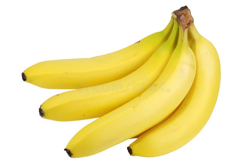Isolated fresh banana stock photo. Image of close, snack - 18392590