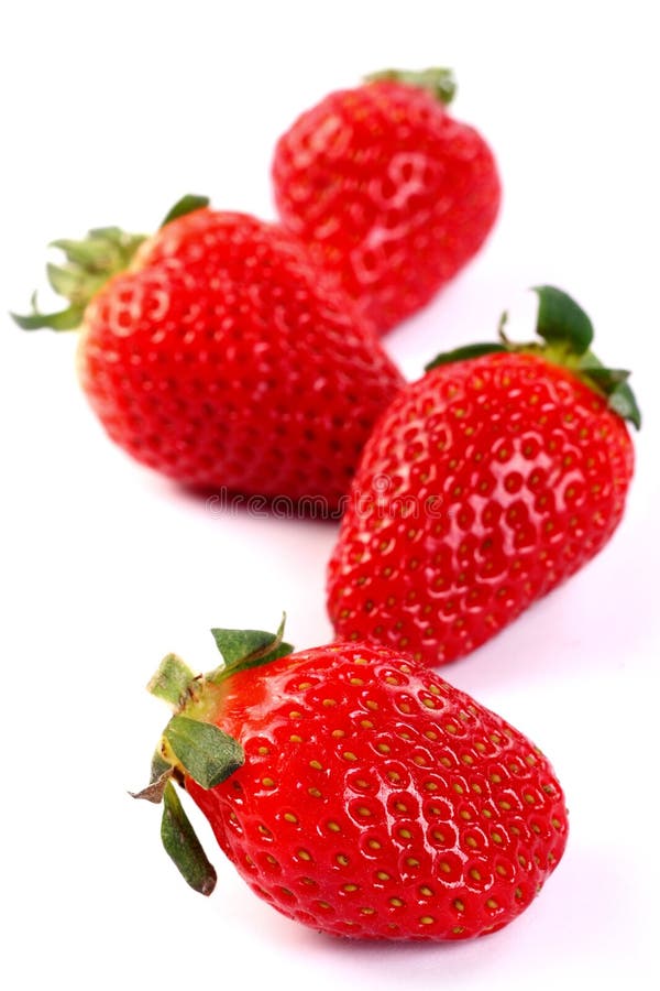 Isolated fruits - Strawberries stock image