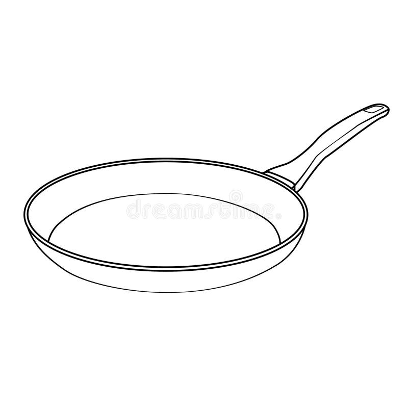 Isolated Frying Pan Cartoon Drawing royalty free illustration