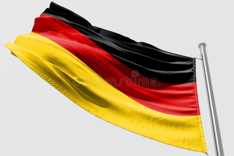 Isolated Germany Flag Waving, 3D Realistic Germany Flag Rendered Stock ...