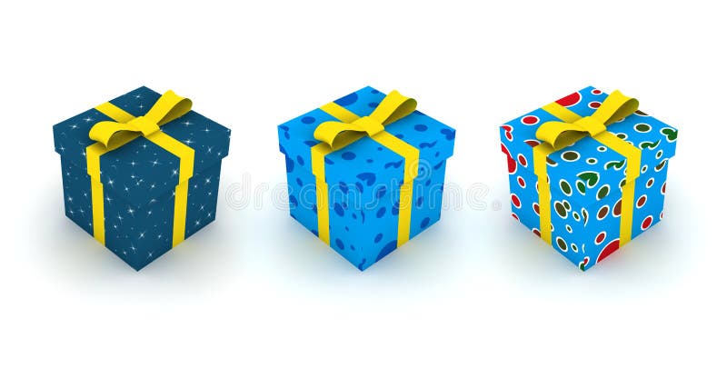 Isolated gift box set