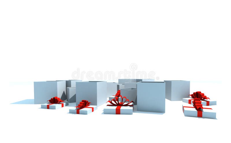 Isolated gift boxes